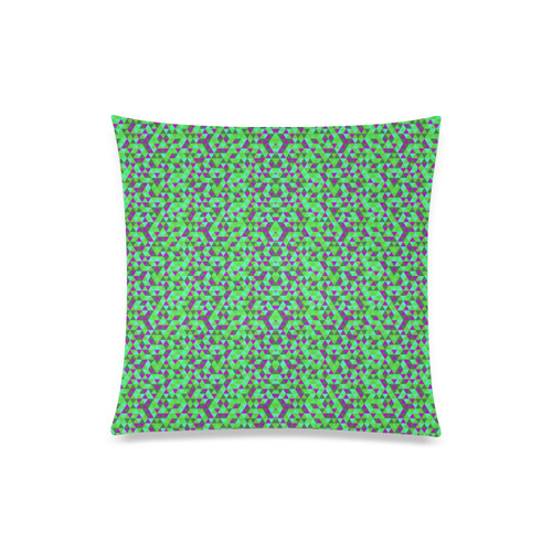 Fucsia and green mini rectangles Custom Zippered Pillow Case 20"x20"(Twin Sides)