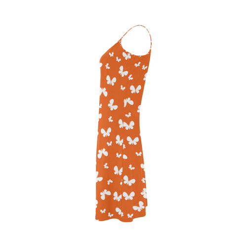 Cute orange Butterflies Alcestis Slip Dress (Model D05)