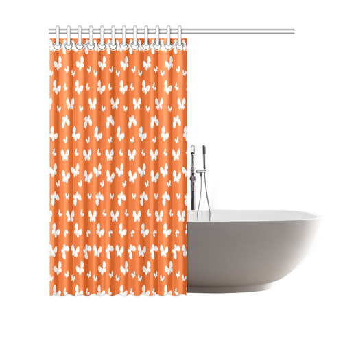 Cute orange Butterflies Shower Curtain 69"x70"