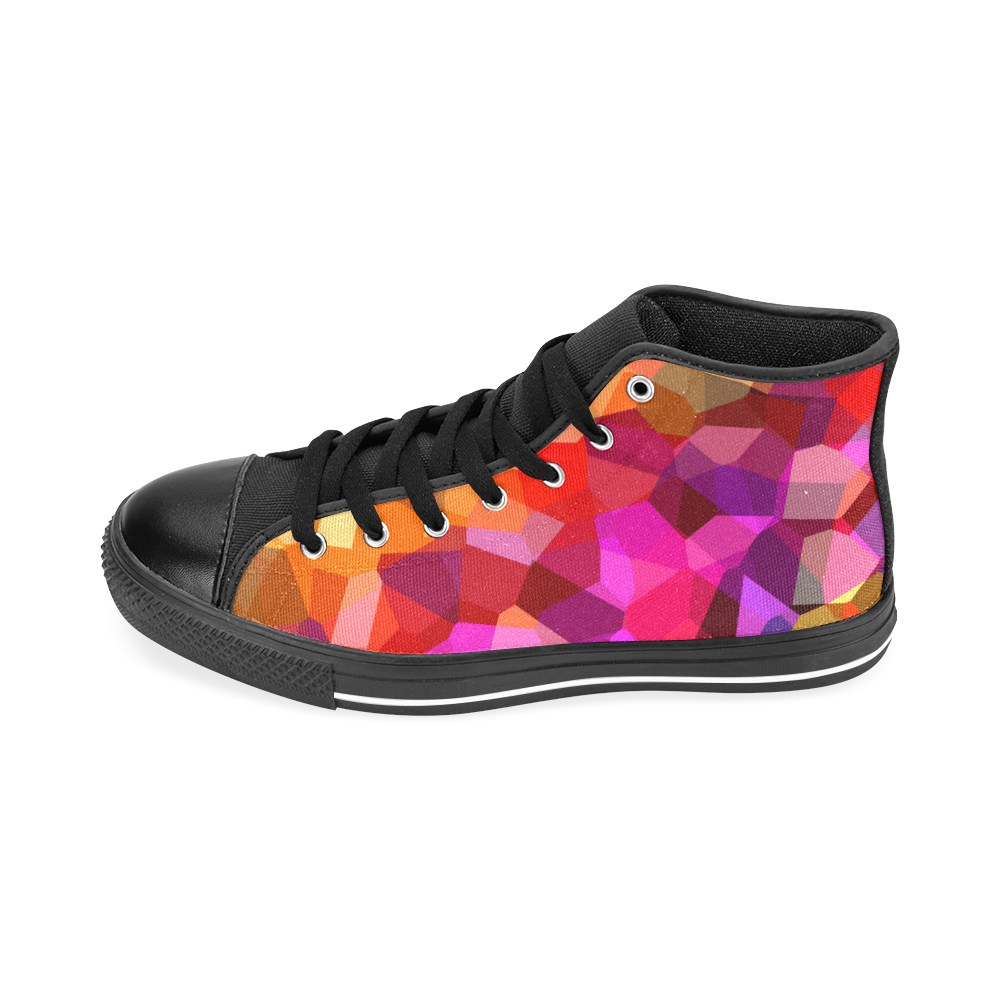 Geometric Fall Pattern Men’s Classic High Top Canvas Shoes /Large Size (Model 017)