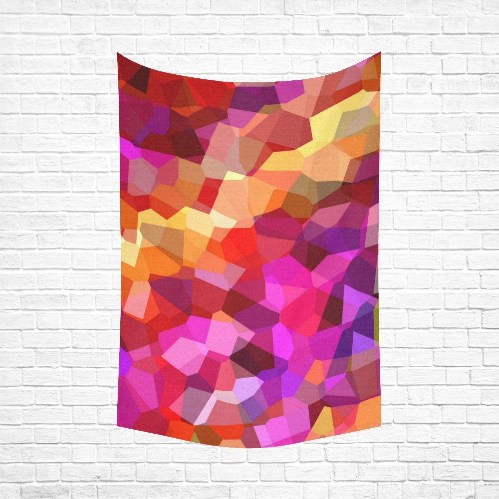 Geometric Fall Pattern Cotton Linen Wall Tapestry 60"x 90"