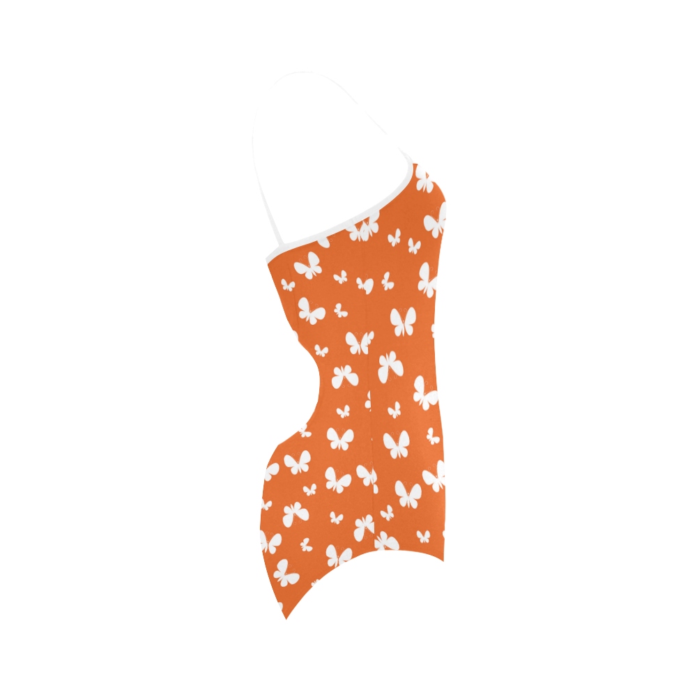 Cute orange Butterflies Strap Swimsuit ( Model S05)