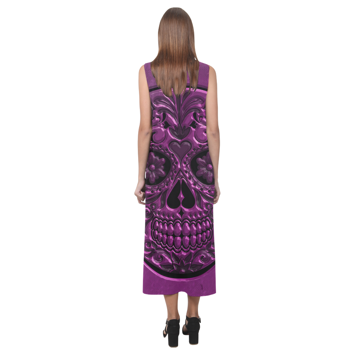 Skull20151209 Phaedra Sleeveless Open Fork Long Dress (Model D08)