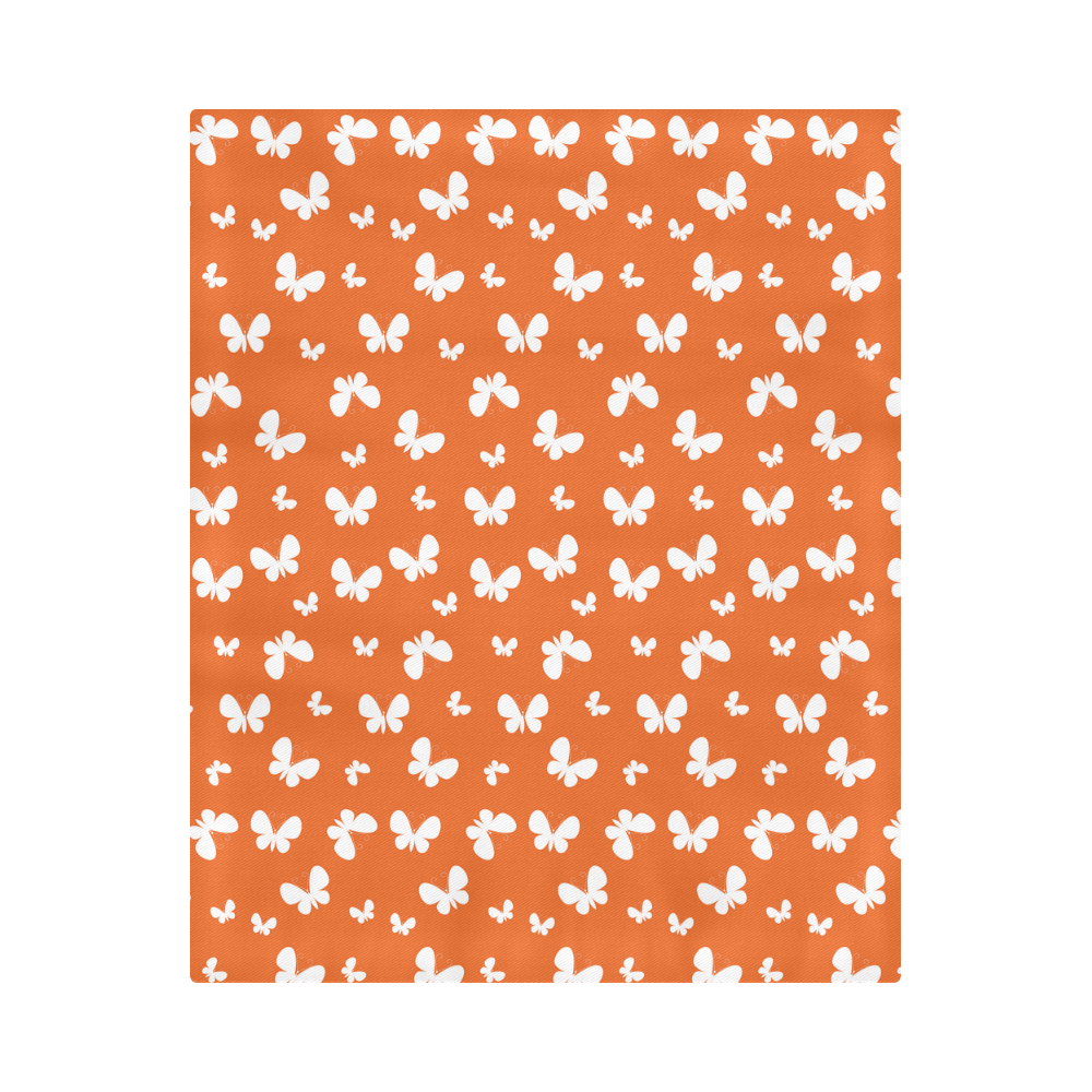 Cute orange Butterflies Duvet Cover 86"x70" ( All-over-print)