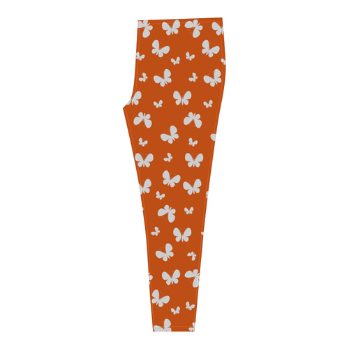 Cute orange Butterflies Cassandra Women's Leggings (Model L01)