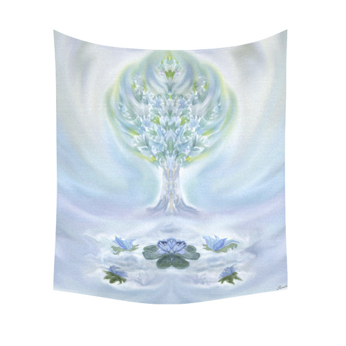 lotus 6 Cotton Linen Wall Tapestry 51"x 60"