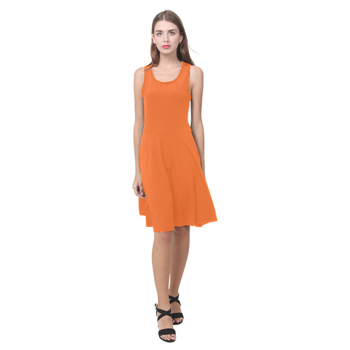 Orange Sundresses for Women - Atalanta Casual Sundress(Model D04)