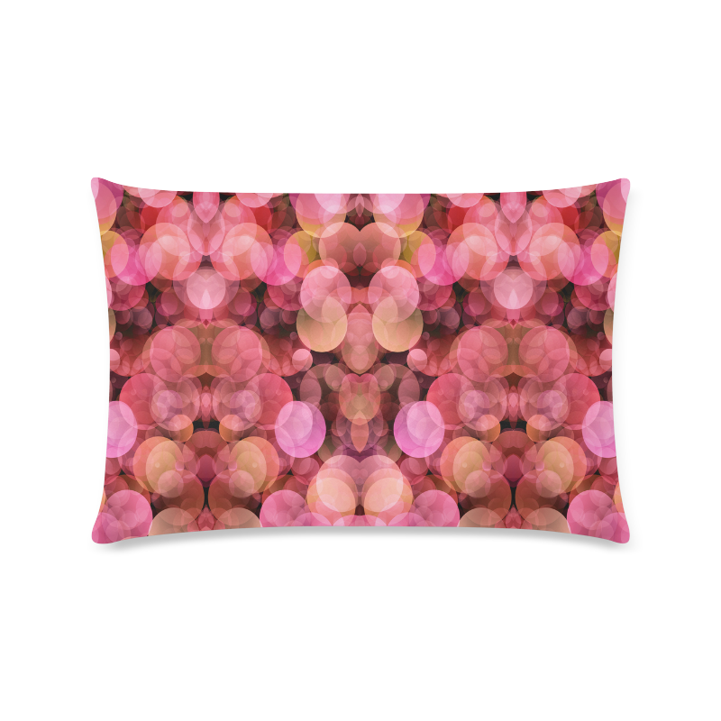 Peach and pink bubbles Custom Zippered Pillow Case 16"x24"(Twin Sides)