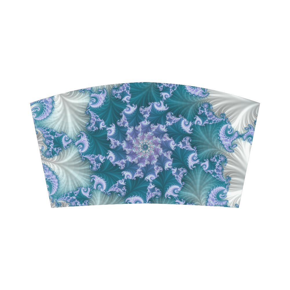 Floral spiral in soft blue on flowing fabric Bandeau Top