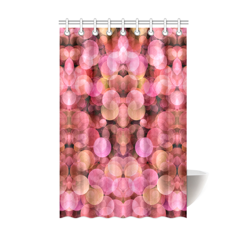Peach and pink bubbles Shower Curtain 48"x72"