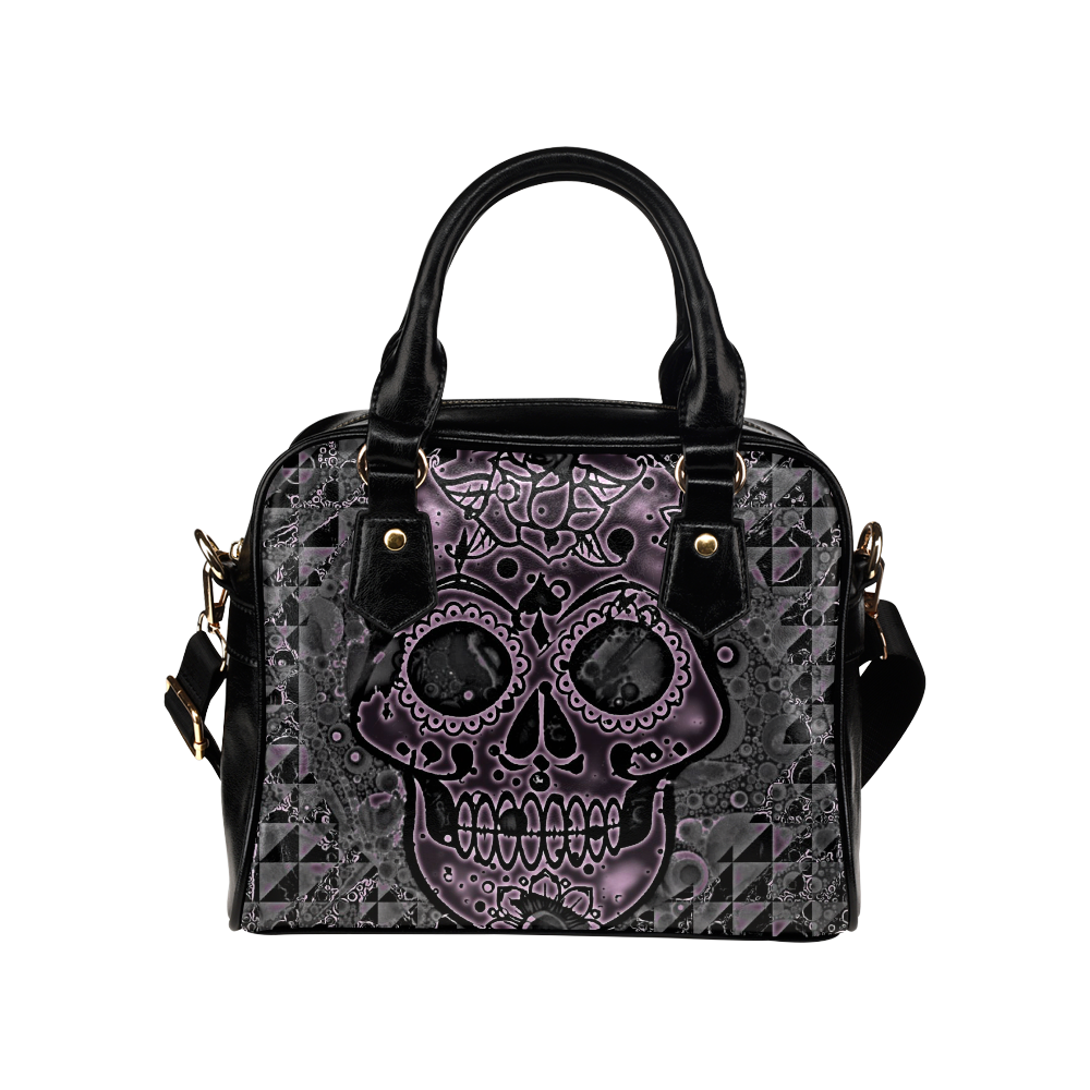 skull pink Shoulder Handbag (Model 1634)