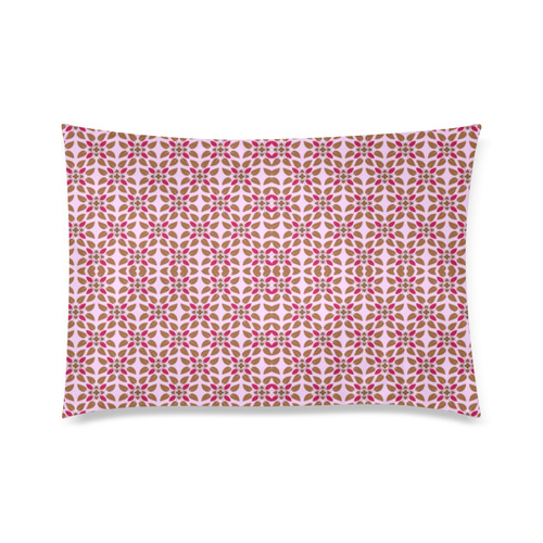 Retro Pink and Brown Pattern Custom Zippered Pillow Case 20"x30"(Twin Sides)