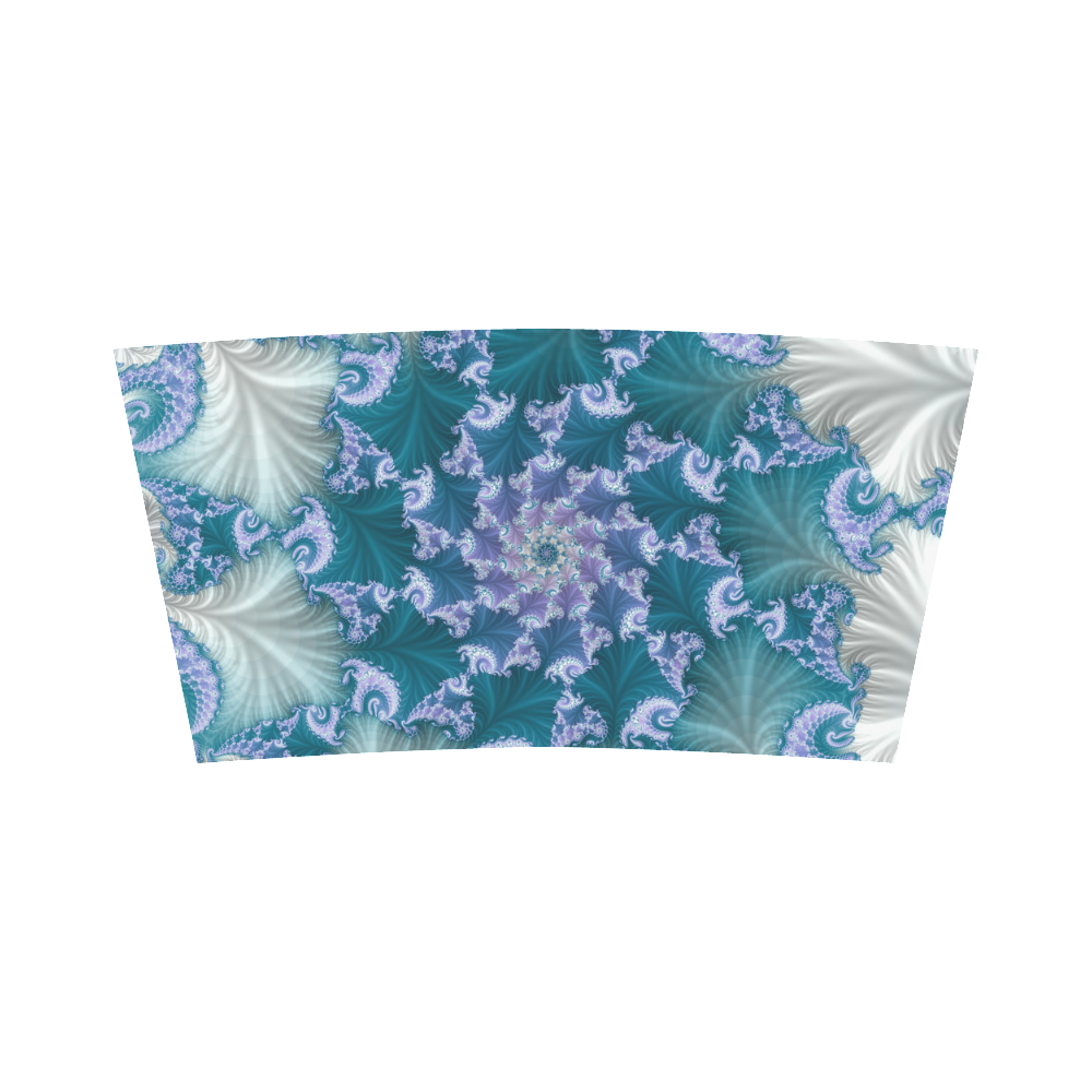 Floral spiral in soft blue on flowing fabric Bandeau Top