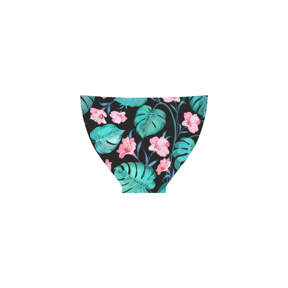 Watercolor Tropical Floral Leaf Nature Pattern Custom Bikini Swimsuit ...
