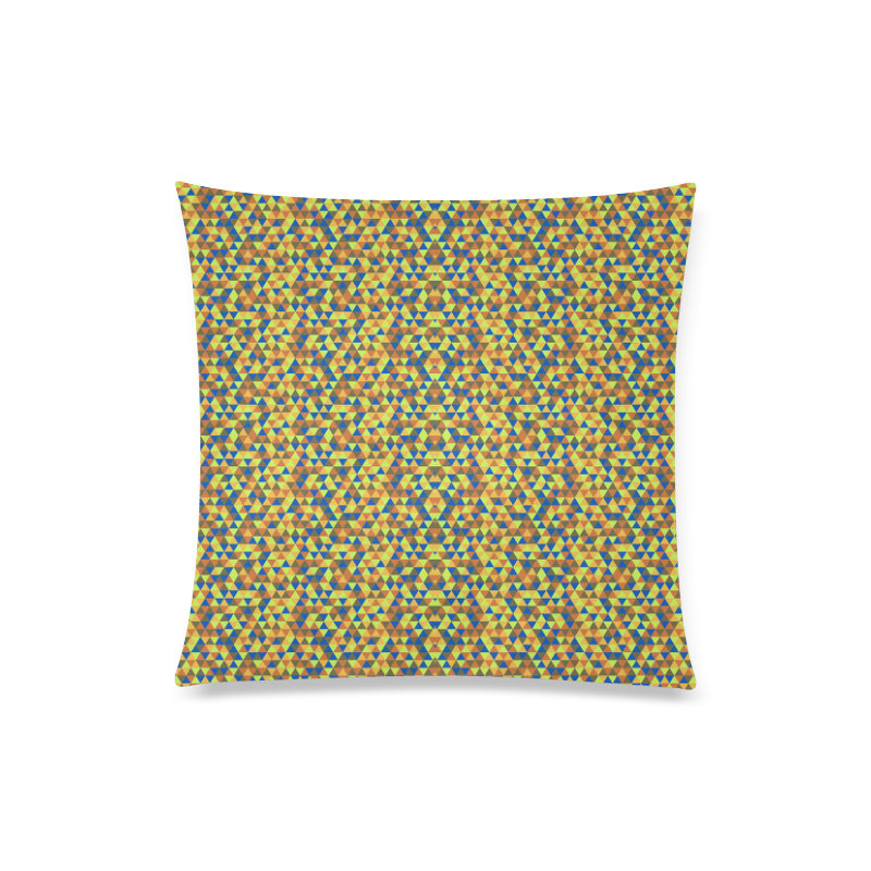 Blue and yellow mini rectangles Custom Zippered Pillow Case 20"x20"(Twin Sides)
