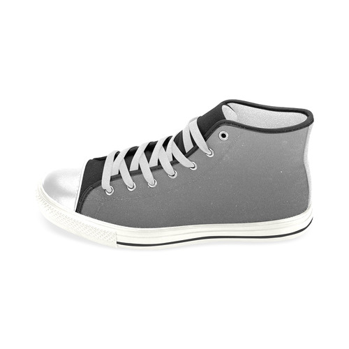 Black Silver and White Ombre Men’s Classic High Top Canvas Shoes (Model 017)