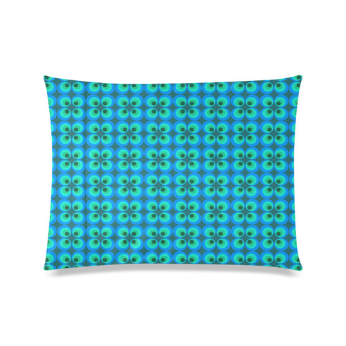 Blue and green retro circles Custom Zippered Pillow Case 20"x26"(Twin Sides)