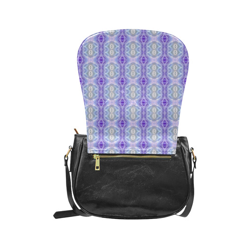 Light Blue Purple White Girly Pattern Classic Saddle Bag/Large (Model 1648)