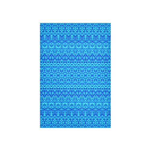 Abstract Blue Damask Cotton Linen Wall Tapestry 40"x 60"