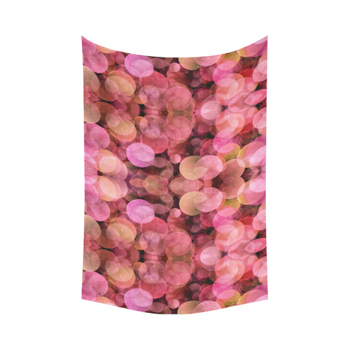 Peach and pink bubbles Cotton Linen Wall Tapestry 90"x 60"