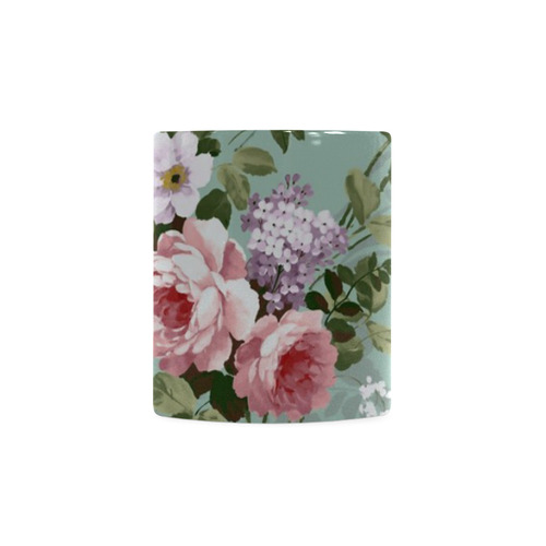 Vintage Beautiful Rose Floral Wallpaper Pattern White Mug(11OZ)