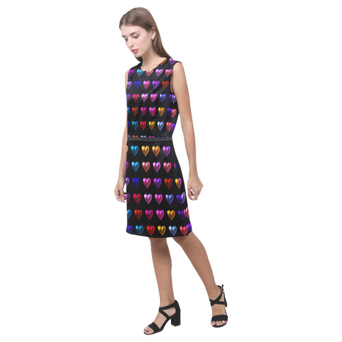 shiny hearts 2 Eos Women's Sleeveless Dress (Model D01)