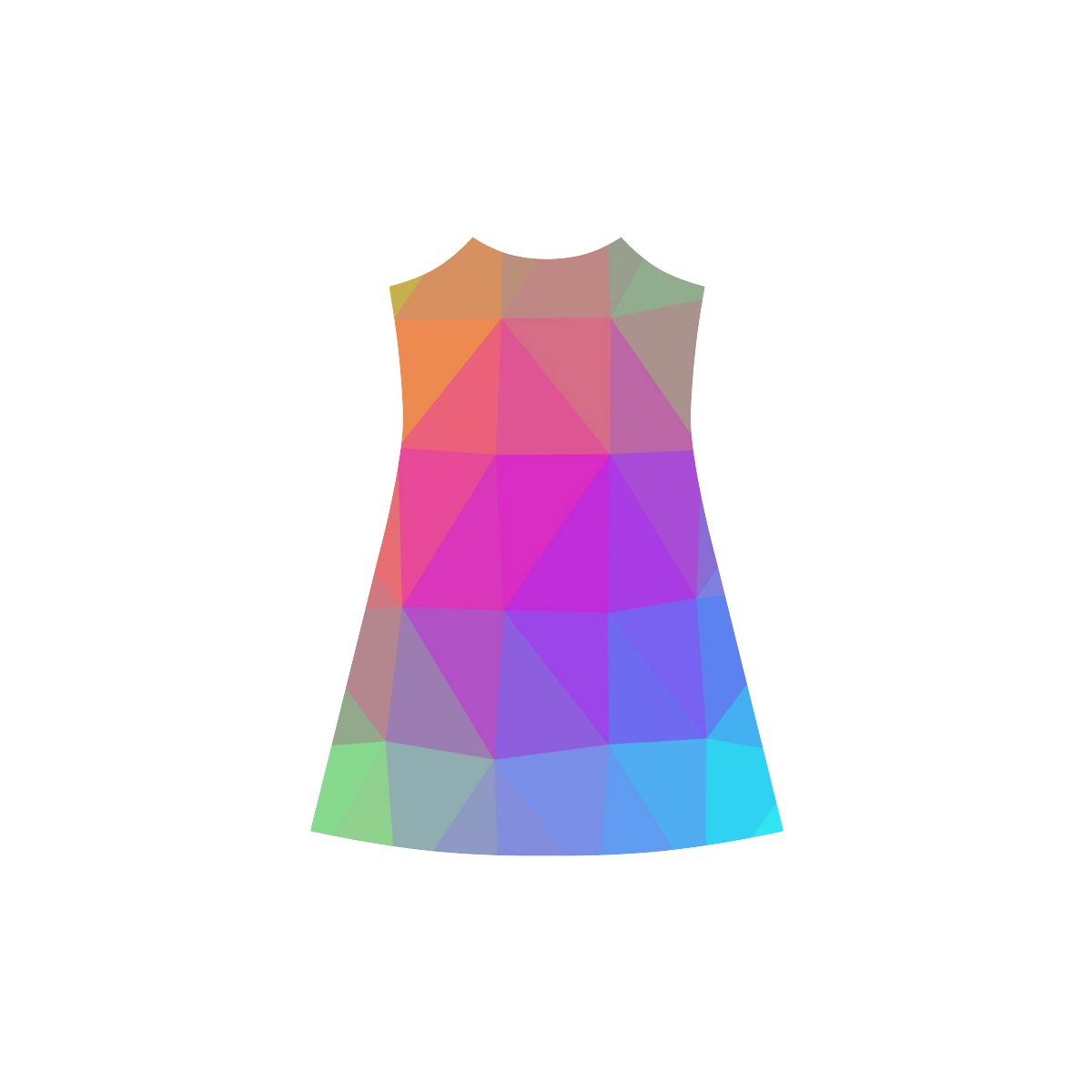 Triangle Rainbow Abstract Alcestis Slip Dress (Model D05)