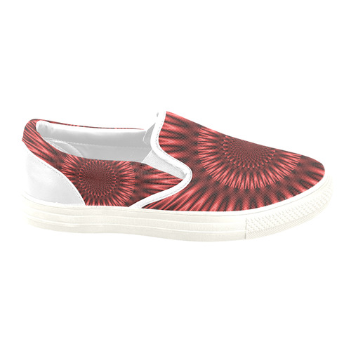 Red Lagoon Women's Unusual Slip-on Canvas Shoes (Model 019)