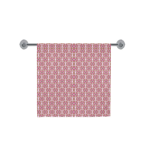 Retro Pink and Brown Pattern Bath Towel 30"x56"