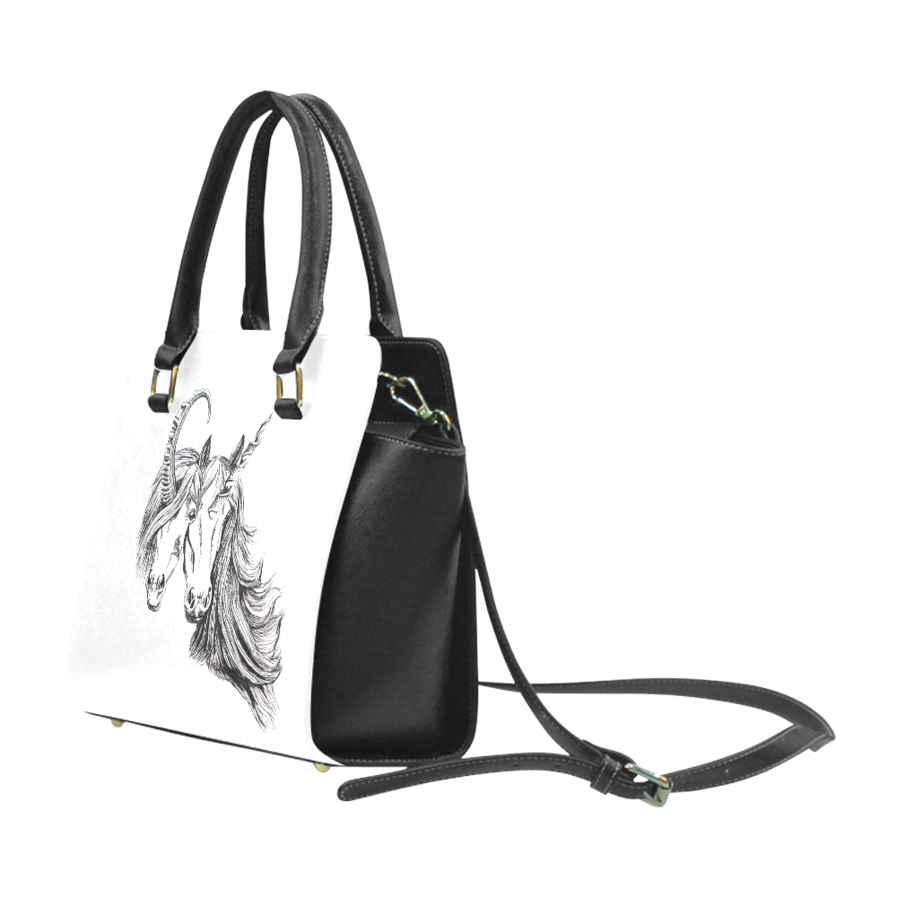conjoined unicorns rivet shoulder handbag Rivet Shoulder Handbag (Model 1645)