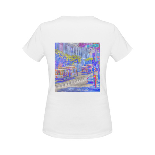 San Francisco neon Women's Classic T-Shirt (Model T17）