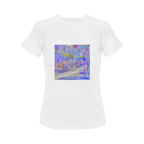 San Francisco neon Women's Classic T-Shirt (Model T17）