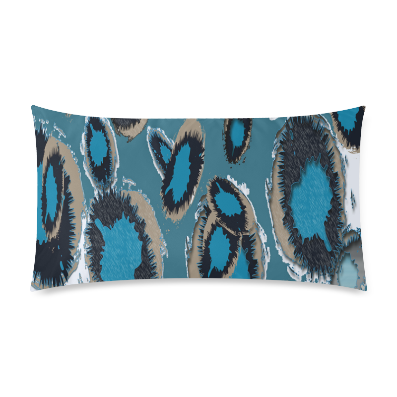 Bluish Smudge Spots Custom Rectangle Pillow Case 20"x36" (one side)