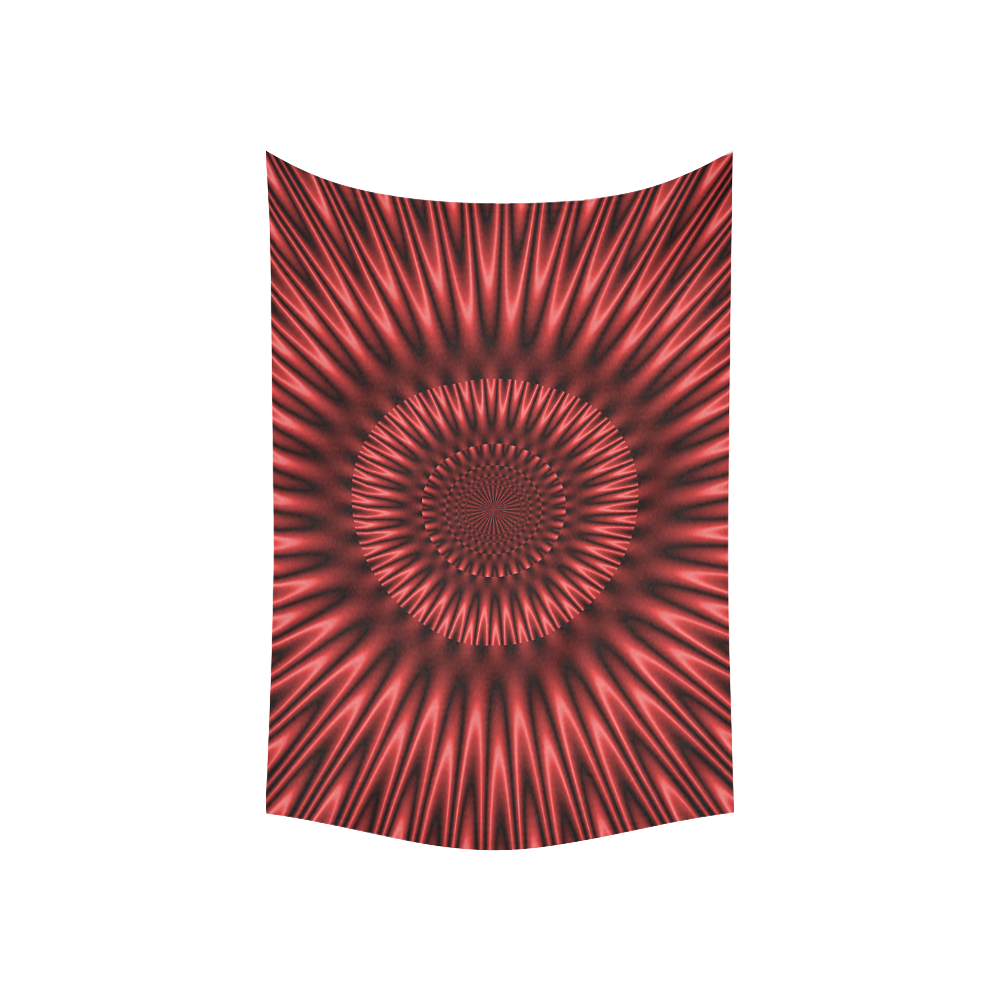 Red Lagoon Cotton Linen Wall Tapestry 60"x 40"