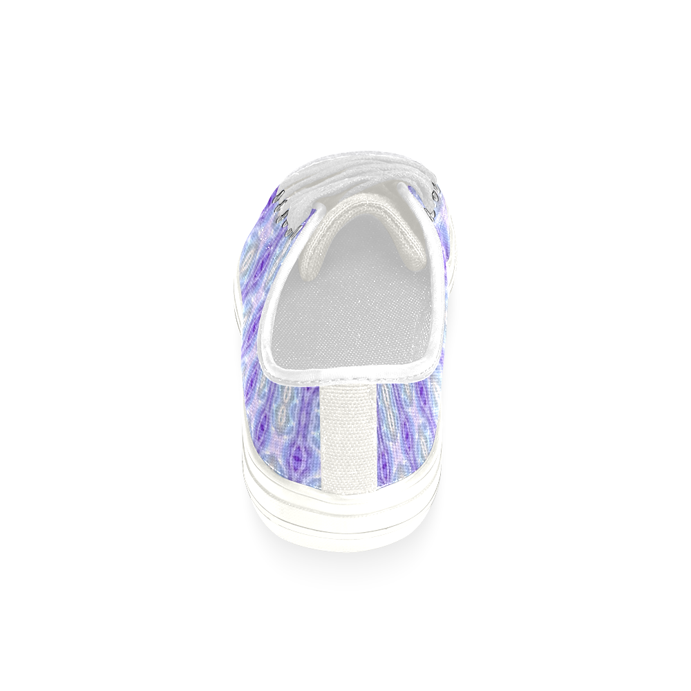 Light Blue Purple White Girly Pattern Women's Classic Canvas Shoes (Model 018)