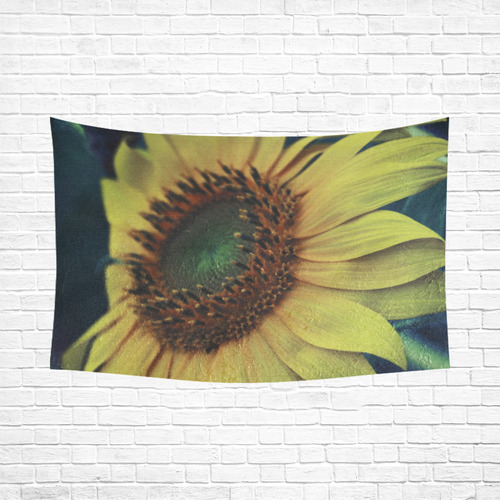 Sunflower Cotton Linen Wall Tapestry 90"x 60"