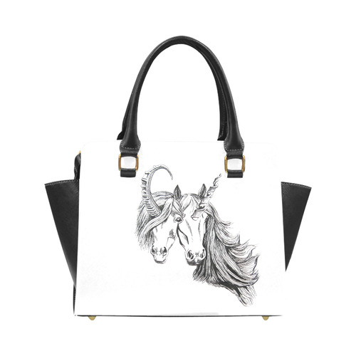 conjoined unicorns rivet shoulder handbag Rivet Shoulder Handbag (Model 1645)