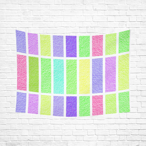 Pastel rectangles Cotton Linen Wall Tapestry 80"x 60"