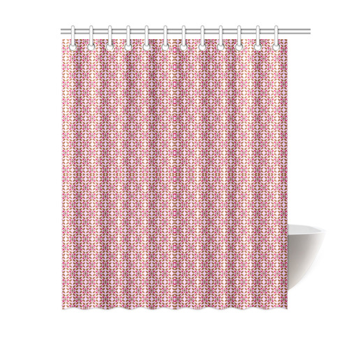 Retro Pink and Brown Pattern Shower Curtain 60"x72"