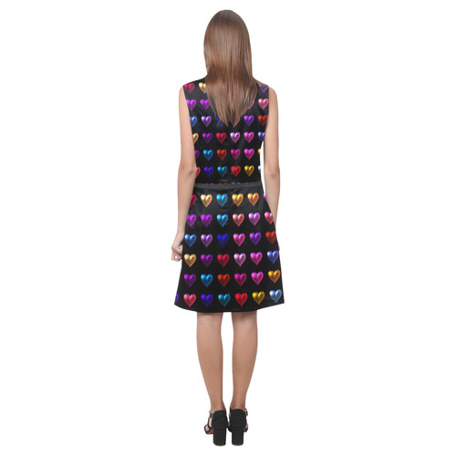 shiny hearts 2 Eos Women's Sleeveless Dress (Model D01)