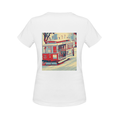 San Francisco blue red Women's Classic T-Shirt (Model T17）