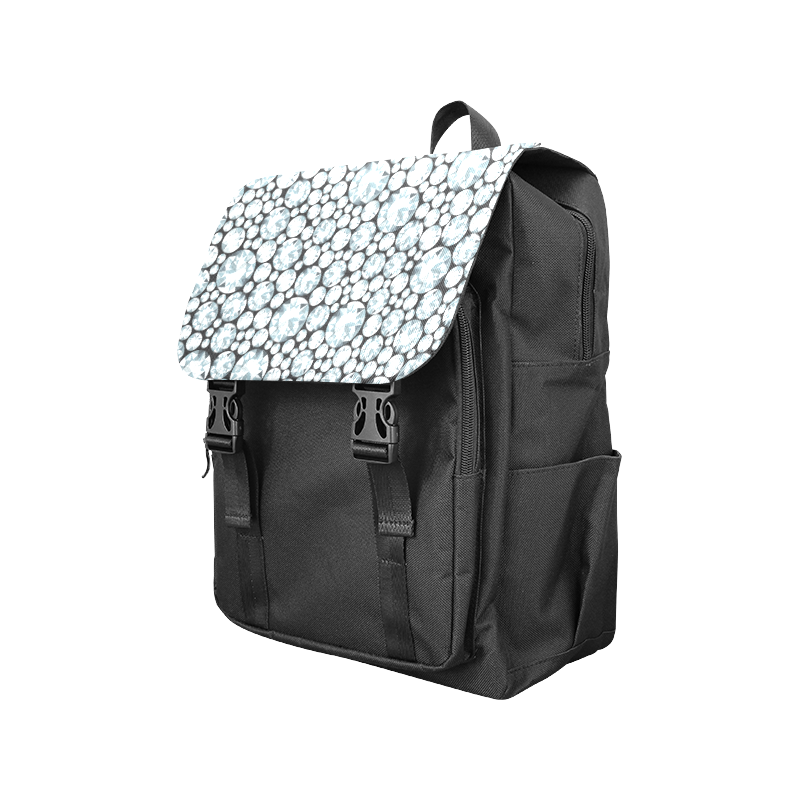 Luxurious white Diamond Pattern Casual Shoulders Backpack (Model 1623)