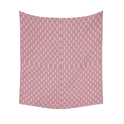 Retro Pink and Brown Pattern Cotton Linen Wall Tapestry 51"x 60"