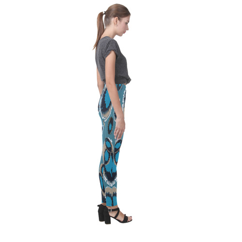 Bluish Smudge Spots Cassandra Women's Leggings (Model L01)