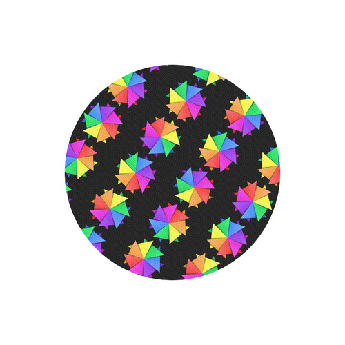 rainbow pinwheel Round Mousepad