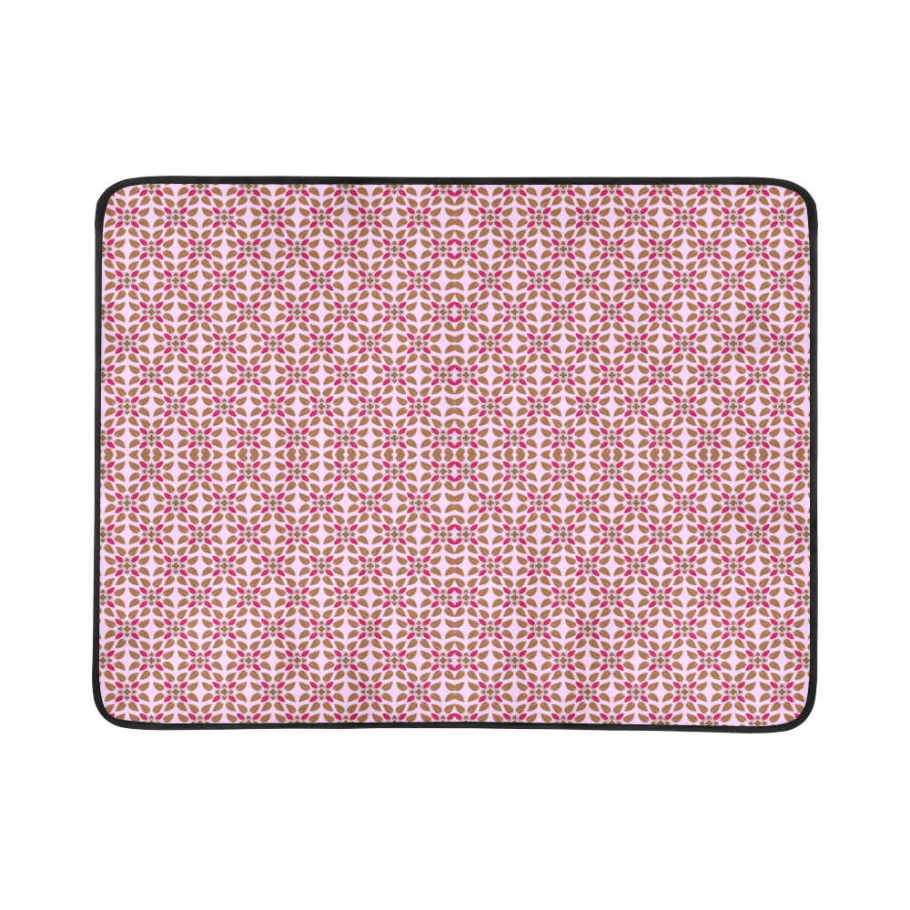 Retro Pink and Brown Pattern Beach Mat 78"x 60"
