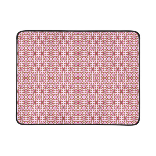 Retro Pink and Brown Pattern Beach Mat 78"x 60"