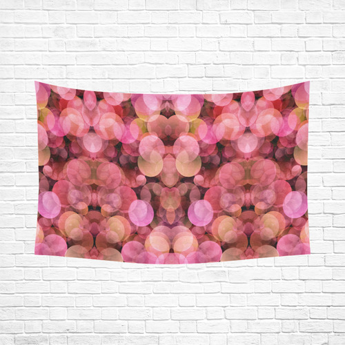 Peach and pink bubbles Cotton Linen Wall Tapestry 90"x 60"