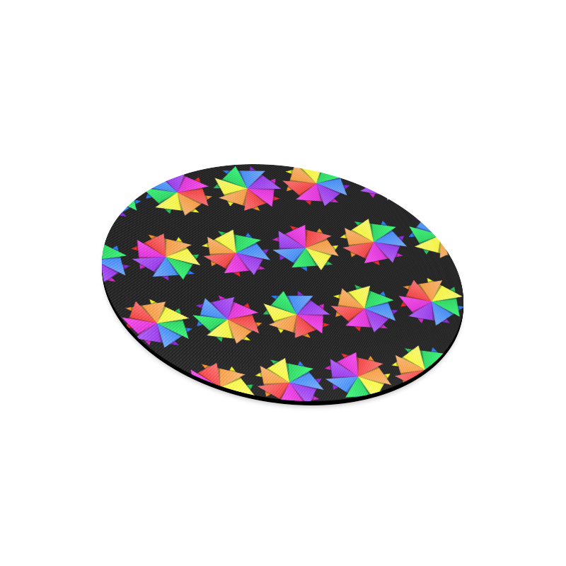rainbow pinwheel Round Mousepad