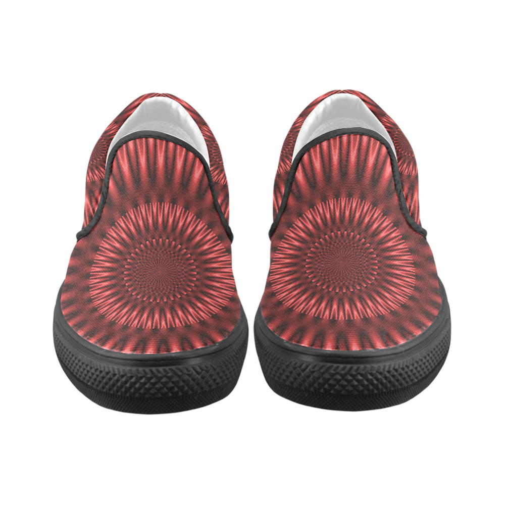 Red Lagoon Men's Unusual Slip-on Canvas Shoes (Model 019)